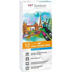 ROTULADORES TOMBOW LETTERING DOBLE PUNTA BRUSH 12UDS ABT-12P-1