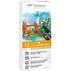 ROTULADORES TOMBOW LETTERING DOBLE PUNTA BRUSH PASTEL 12UDS ABT-12P-1
