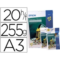 PAPEL EPSON PREMIUM GLOSSY PHOTO PAPER A3 (20HOJAS) 255GR